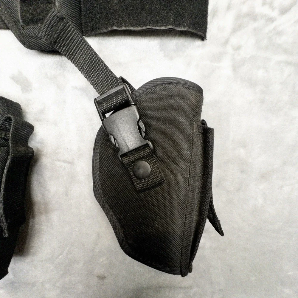 Lot Of 3 Black Nylon Tactical Holsters Two Belt OWB One Ankle Backup